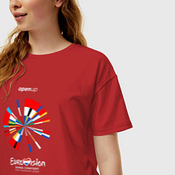 Футболка оверсайз женская Eurovision 2020, цвет: красный — фото 2