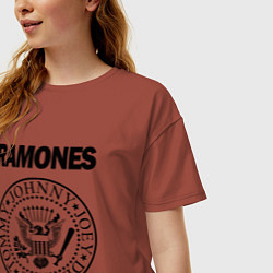Футболка оверсайз женская RAMONES, цвет: кирпичный — фото 2