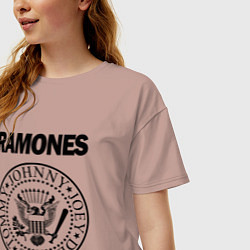 Футболка оверсайз женская RAMONES, цвет: пыльно-розовый — фото 2