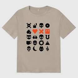 Футболка оверсайз женская LOVE DEATH ROBOTS LDR, цвет: миндальный