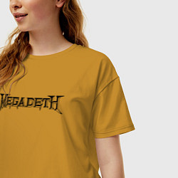 Футболка оверсайз женская Megadeth, цвет: горчичный — фото 2