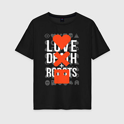 Футболка оверсайз женская LOVE DEATH ROBOTS LDR, цвет: черный