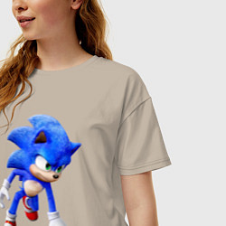 Футболка оверсайз женская SONIC, цвет: миндальный — фото 2