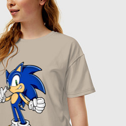 Футболка оверсайз женская Sonic, цвет: миндальный — фото 2