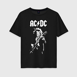 Футболка оверсайз женская ACDC, цвет: черный