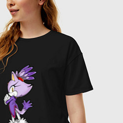 Футболка оверсайз женская SONIC Кошка Блейз, цвет: черный — фото 2