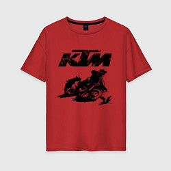 Футболка оверсайз женская KTM, цвет: красный