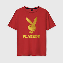 Футболка оверсайз женская PLAYBOY GOLD, цвет: красный
