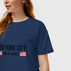 Футболка оверсайз женская NEW YORK, цвет: тёмно-синий — фото 2