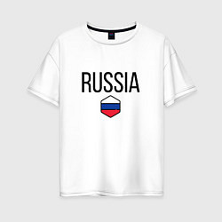 Футболка оверсайз женская Россия, цвет: белый