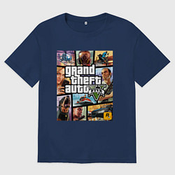 Футболка оверсайз женская GTA5, цвет: тёмно-синий