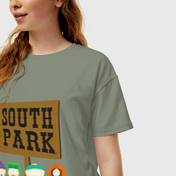 Футболка оверсайз женская South Park, цвет: авокадо — фото 2