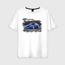 Футболка оверсайз женская SUBARU, цвет: белый