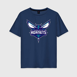 Футболка оверсайз женская Charlotte Hornets 1, цвет: тёмно-синий