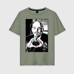 Футболка оверсайз женская Ленин Oko, цвет: авокадо