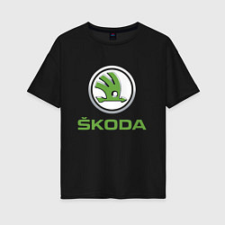 Футболка оверсайз женская Skoda, цвет: черный