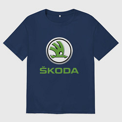 Футболка оверсайз женская Skoda, цвет: тёмно-синий