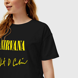 Футболка оверсайз женская NIRVANA АВТОГРАФ КУРТА КОБЕЙНА, цвет: черный — фото 2