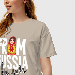 Футболка оверсайз женская Из России с любовью, цвет: миндальный — фото 2