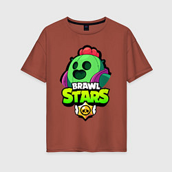 Футболка оверсайз женская BRAWL STARS SPIKE, цвет: кирпичный