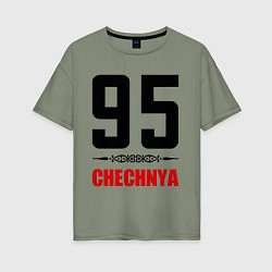 Футболка оверсайз женская 95 Chechnya, цвет: авокадо