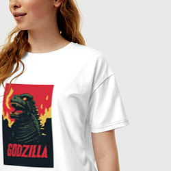 Футболка оверсайз женская Godzilla, цвет: белый — фото 2