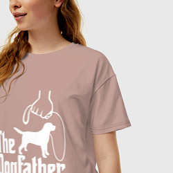 Футболка оверсайз женская The Dogfather - пародия, цвет: пыльно-розовый — фото 2