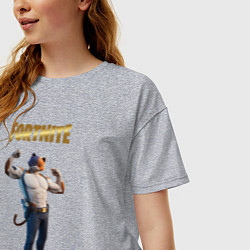 Футболка оверсайз женская Meowcles Fortnite 2, цвет: меланж — фото 2