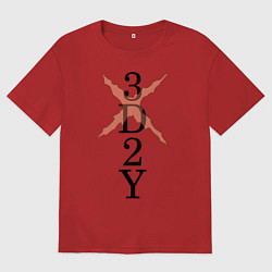 Футболка оверсайз женская 3D 2Y, цвет: красный