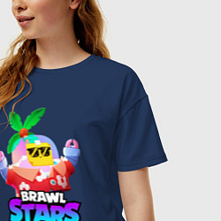 Футболка оверсайз женская BRAWL STARS TROPICAL SPROUT, цвет: тёмно-синий — фото 2