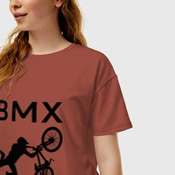 Футболка оверсайз женская Велоспорт BMX Z, цвет: кирпичный — фото 2