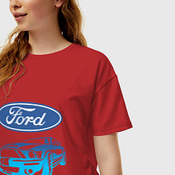 Футболка оверсайз женская Ford Z, цвет: красный — фото 2