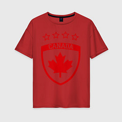 Футболка оверсайз женская Canada: 4 Stars, цвет: красный