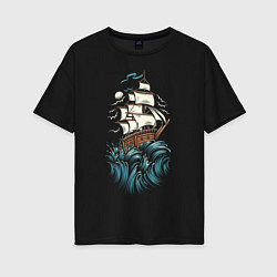 Женская футболка оверсайз Борьба моряка