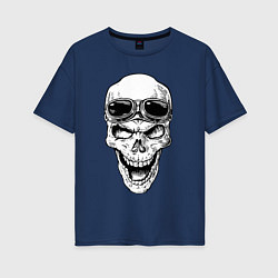 Женская футболка оверсайз Skull and glasses