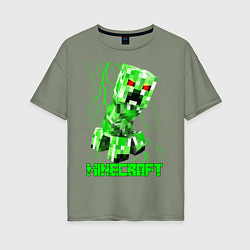 Футболка оверсайз женская MINECRAFT CREEPER, цвет: авокадо