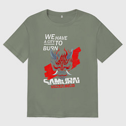 Футболка оверсайз женская WELCOME TO NIGHT CITY, цвет: авокадо