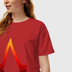 Футболка оверсайз женская Assassins Creed, цвет: красный — фото 2