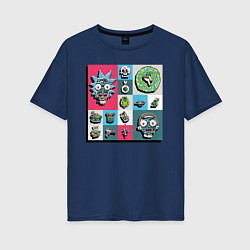 Женская футболка оверсайз Rick and Morty pixelverse