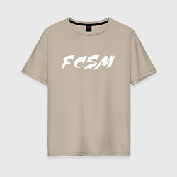 Футболка оверсайз женская FCSM, цвет: миндальный