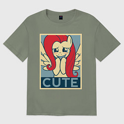 Футболка оверсайз женская Fluttershy cute, цвет: авокадо