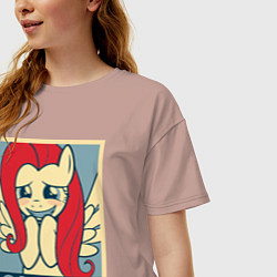 Футболка оверсайз женская Fluttershy cute, цвет: пыльно-розовый — фото 2