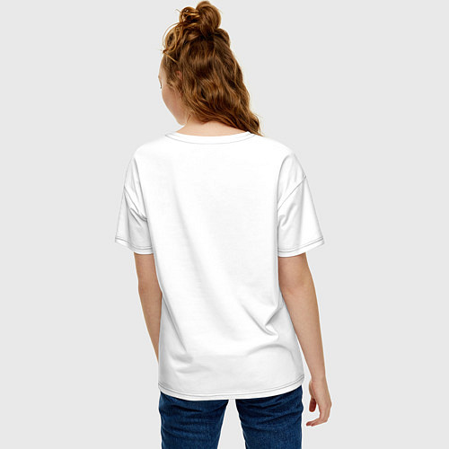Женская футболка оверсайз Данет, вопрос, нервозность / Белый – фото 4