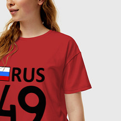 Футболка оверсайз женская RUS 49, цвет: красный — фото 2
