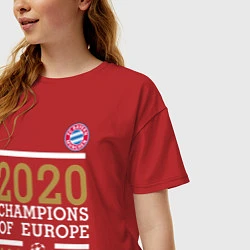 Футболка оверсайз женская FC Bayern Munchen Champions of Europe 2020, цвет: красный — фото 2