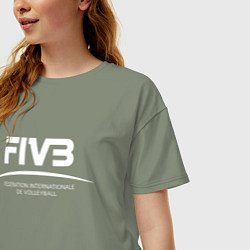 Футболка оверсайз женская FIVB ВОЛЕЙБОЛ, цвет: авокадо — фото 2