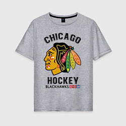 Футболка оверсайз женская CHICAGO BLACKHAWKS NHL, цвет: меланж