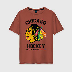 Женская футболка оверсайз CHICAGO BLACKHAWKS NHL