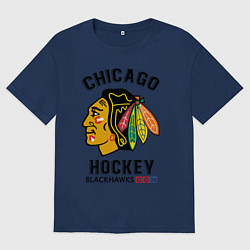 Футболка оверсайз женская CHICAGO BLACKHAWKS NHL, цвет: тёмно-синий