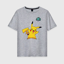 Женская футболка оверсайз Pokemon pikachu 1